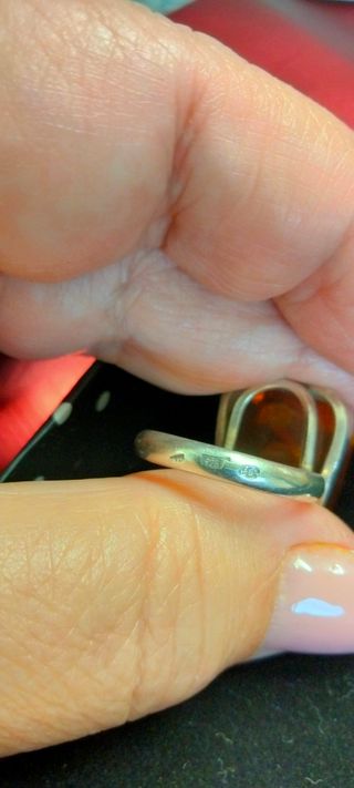Anillo plata y ámbar 
