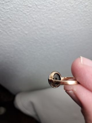 Anillo oro vintage con detalles  plata