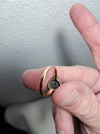 Anillo oro vintage con detalles  plata