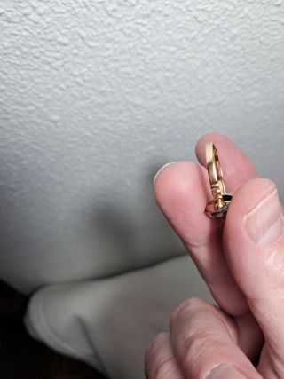 Anillo oro vintage con detalles  plata