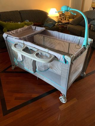 Kinderkraft Lettino da Viaggio Grigio/Azzurro