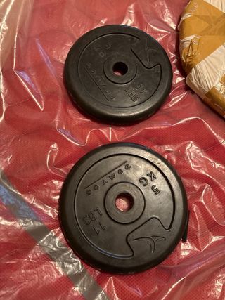 Discos 5kg hierro y goma/caucho 4x50€