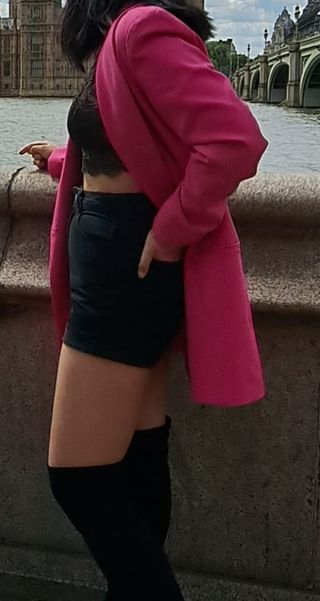 Chaqueta de vestir fucsia