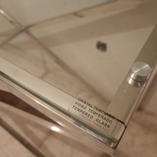 Consola acero y cristal