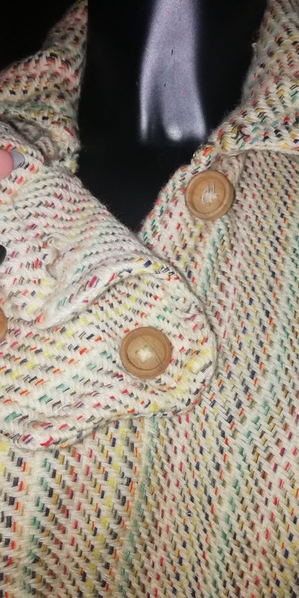 Poncho etnico pesante con frangine