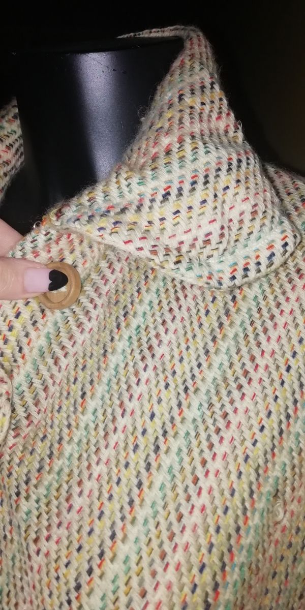 Poncho etnico pesante con frangine