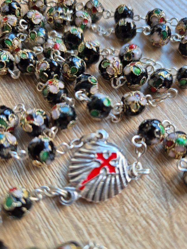 Rosario Cloisonné negro