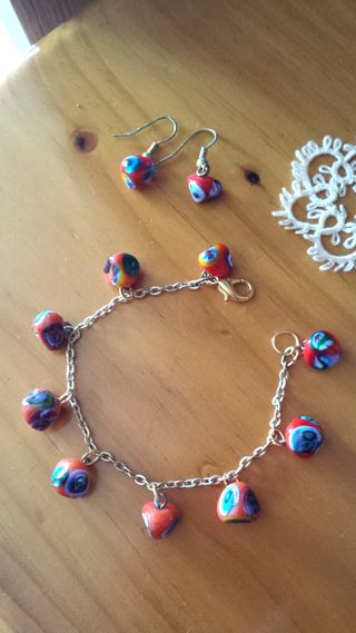 Preciosa pulsera + pendientes cerámica VENECIA