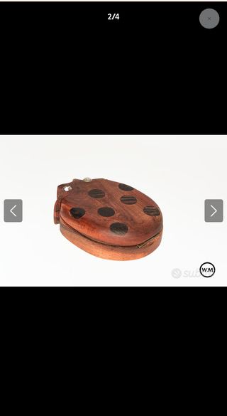 Specchio Specchietto make up da borsa in legno