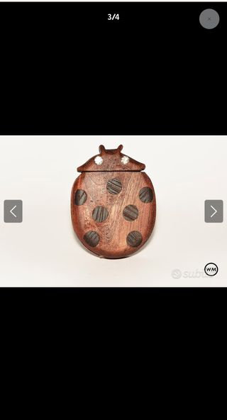 Specchio Specchietto make up da borsa in legno