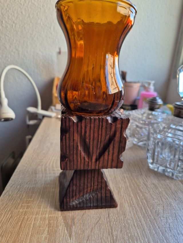 Portavelas imitación de quinquel