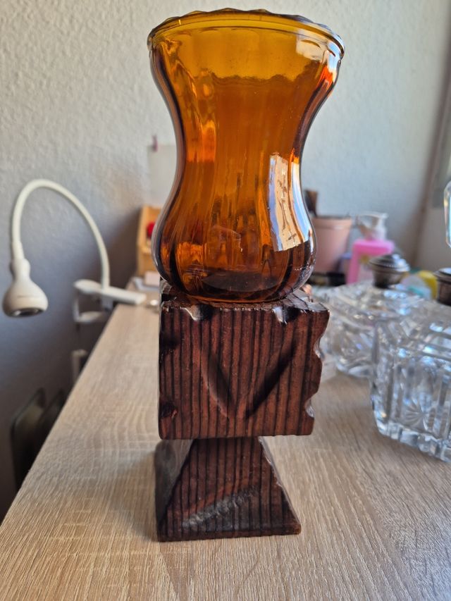 Portavelas imitación de quinquel