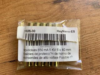 Fusible microondas 650 mA 5 KV 6x40 mm