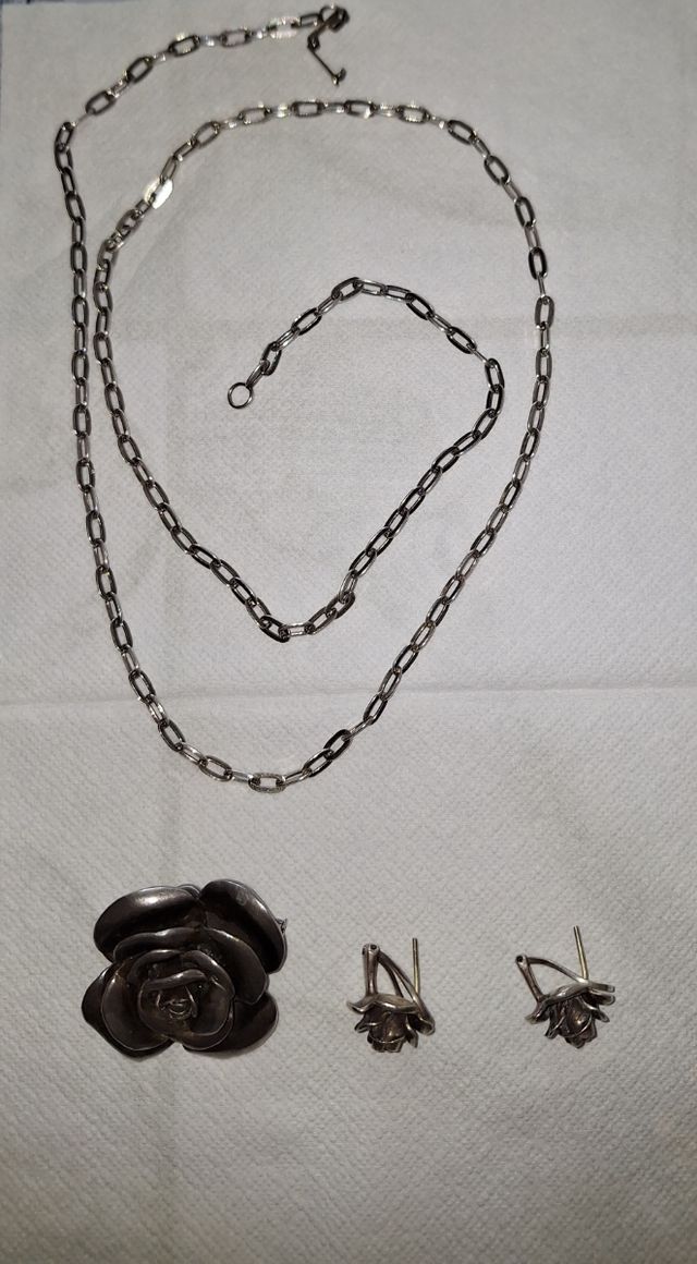 Juego pendientes y colgante plata