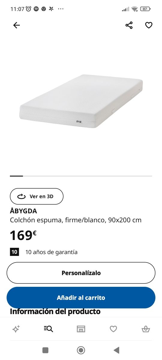 Cama litera kura ikea+colchon abygda+somier lonset
