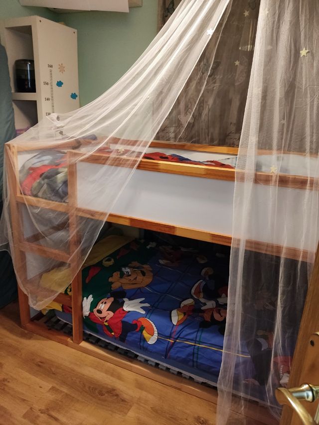 Cama litera kura ikea+colchon abygda+somier lonset