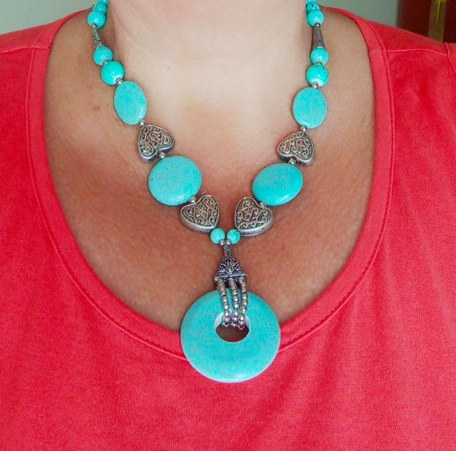 🔥 Collar vintage Turquese Howlite