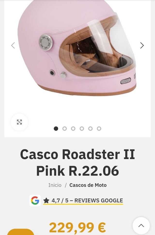 Casco de moto en rosa. Talla M