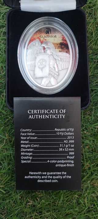 Islas Fiji 10 dólares plata 1 oz 2013 "Gladiator"