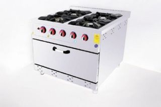 COCINA INDUSTRIAL A GAS CON HORNO INOXIDABLE