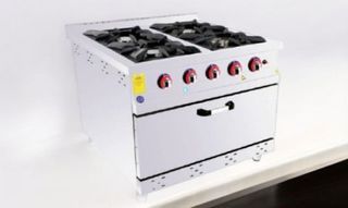 COCINA INDUSTRIAL A GAS CON HORNO INOXIDABLE