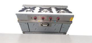 COCINA INDUSTRIAL A GAS CON HORNO INOXIDABLE