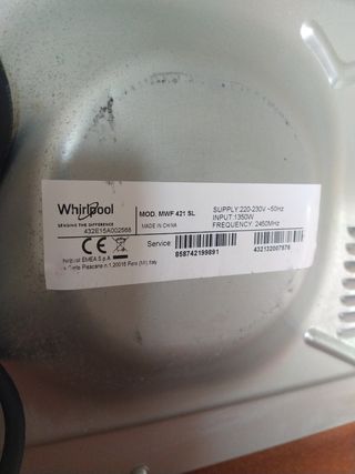 Microondas Whirlpool grill 