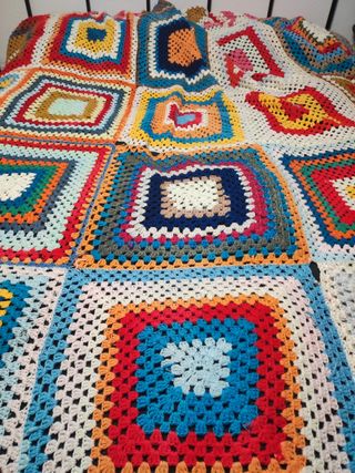 Maxi manta vintage ganchillo crochet 300cm x 200