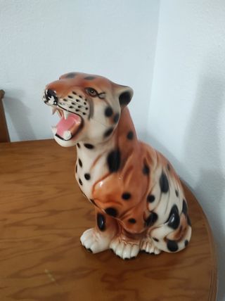 FIGURA LEOPARDO PORCELANA CERAMICA VINTAGE