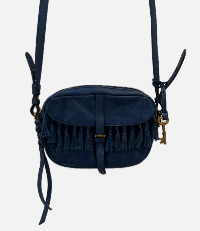 Bolso Fossil Cuero Azul
