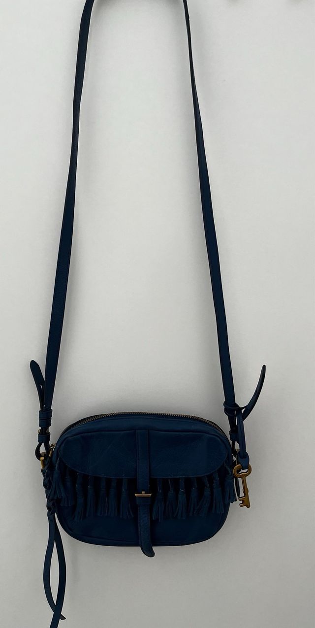 Bolso Fossil Cuero Azul