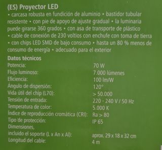 Proiettore cantiere professionale 70W 7000 Lumen