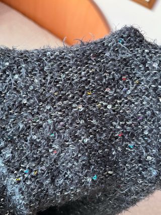 Cuello bufanda gris con brillos