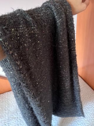 Cuello bufanda gris con brillos
