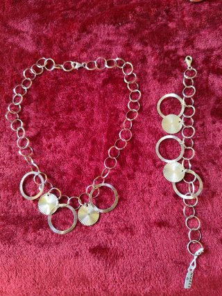 Conjunto de plata 925. Pulsera y colgante