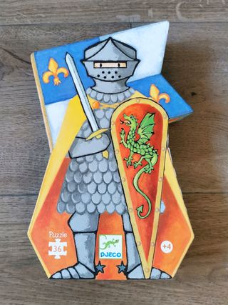Puzzle caballero, Sant Jordi, niños +4, DJECO