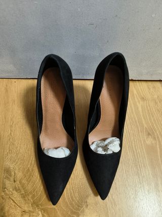 Zapatos negros de tacón ancho, número 37 