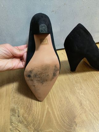 Zapatos negros de tacón ancho, número 37 
