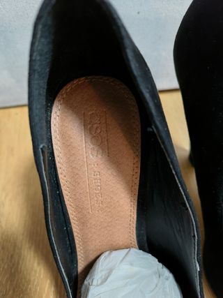 Zapatos negros de tacón ancho, número 37 