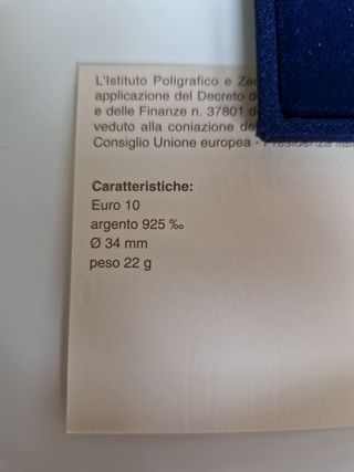 Italia moneta argento 2003 UE