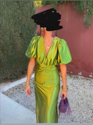 Vestido satén verde Pura Vida Clothes 