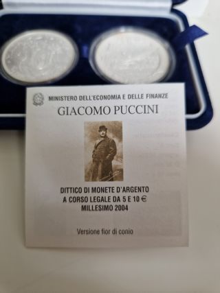 Monete argento Italia 2004 Puccini