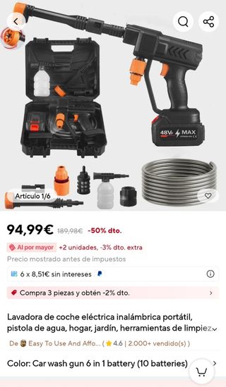 Pistola a presión batería 