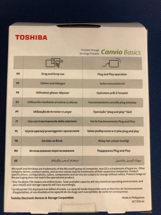 Disco duro exterior Toshiba 4TB