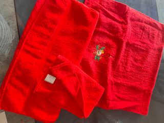 Set asciugamani rossi Natale 
