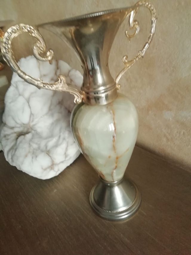 Grande pesante portacandela onice