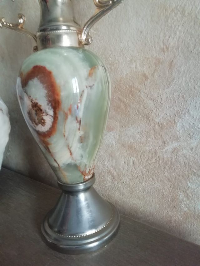 Grande pesante portacandela onice