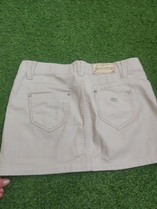 Falda vaquera señora color beig