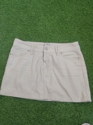 Falda vaquera señora color beig