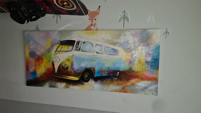 Volkswagen transporter Lienzo pintado a mano